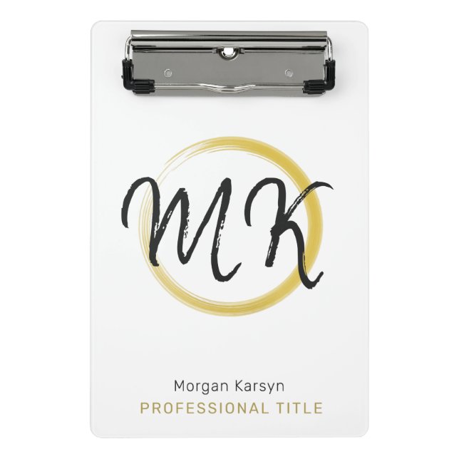Einfaches, modernes, weißes, elegantes Template Mo Mini Klemmbrett (Vorderseite)