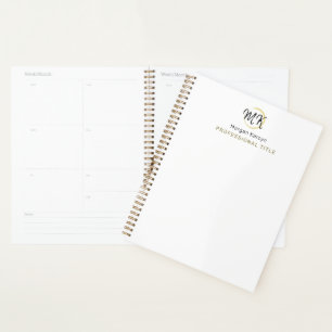 Einfaches, modernes, weißes, elegantes Template Mo Planer