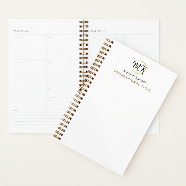 Einfaches, modernes, weißes, elegantes Template Mo Planer (Anzeige)