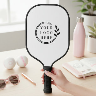 Einfaches, modernes, weißes Firmenlogo Pickleball Schläger