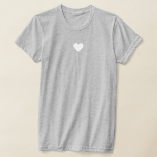 Einfaches Modernes Weißes Herz T-Shirt