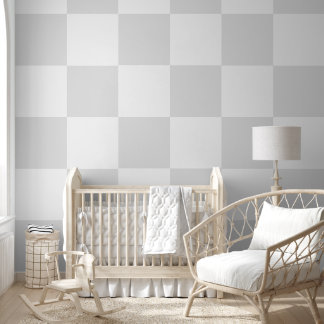 Einfaches, modernes, weißes und graues Schachbrett Tapete