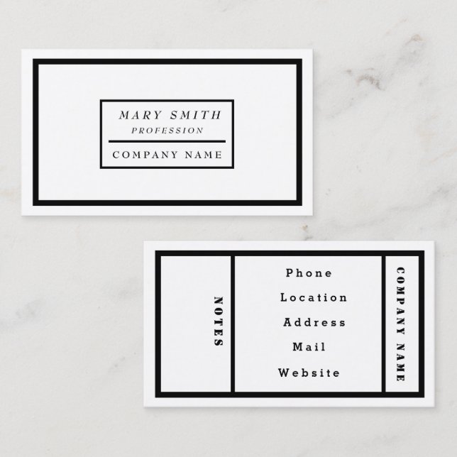 Einfaches, modernes Weißschnee Visitenkarte (Vorne/Hinten)