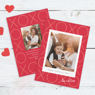 Einfaches Modernes XOXO-Rahmen-Foto Valentinstag Feiertagskarte