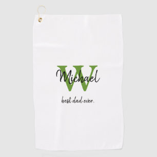 Einfaches Monogramm Bester Vater Aller Zeiten Vorn Golfhandtuch