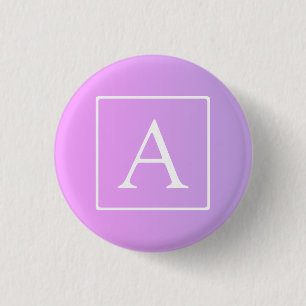 Einfaches Monogramm Dezent rosa/lila Ombre Button