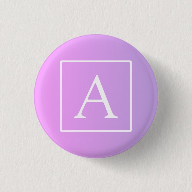 Einfaches Monogramm | Dezent rosa/lila Ombre Button (Vorderseite)