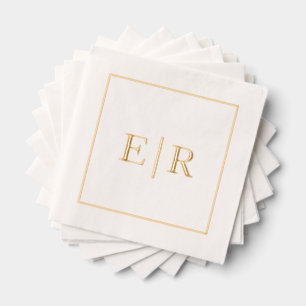 Einfaches Monogramm Elegante Hochzeit Servietten Mit Folie