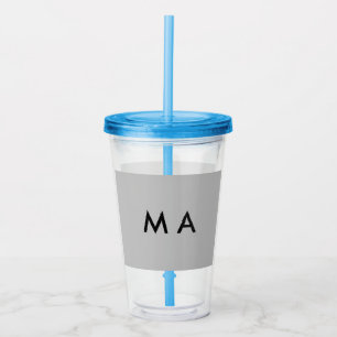 Einfaches Monogramm füge deinen Namensbuchstaben M Acryltrinkbecher