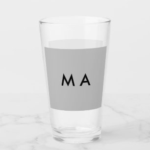 Einfaches Monogramm füge deinen Namensbuchstaben M Glas