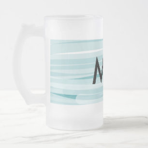 Einfaches Monogramm füge deinen Namensbuchstaben M Mattglas Bierglas