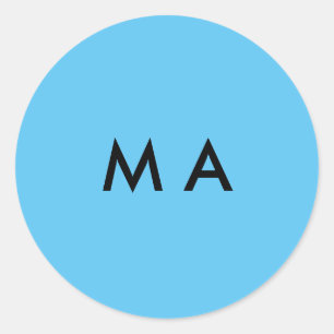 Einfaches Monogramm füge deinen Namensbuchstaben M Runder Aufkleber
