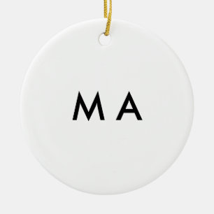 Einfaches Monogramm fügen Sie Ihren Namensbuchstab Keramik Ornament