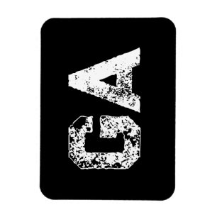 Einfaches Monogramm in Schwarz-Weiß mit Anfangsbuc Magnet
