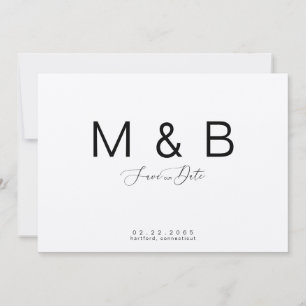 Einfaches Monogramm Kraftpapier Hochzeit Vormerkun Save The Date