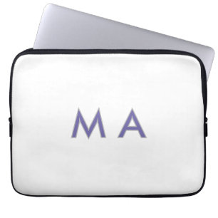 Einfaches Monogramm lila grau fügen Sie Ihren Name Laptopschutzhülle