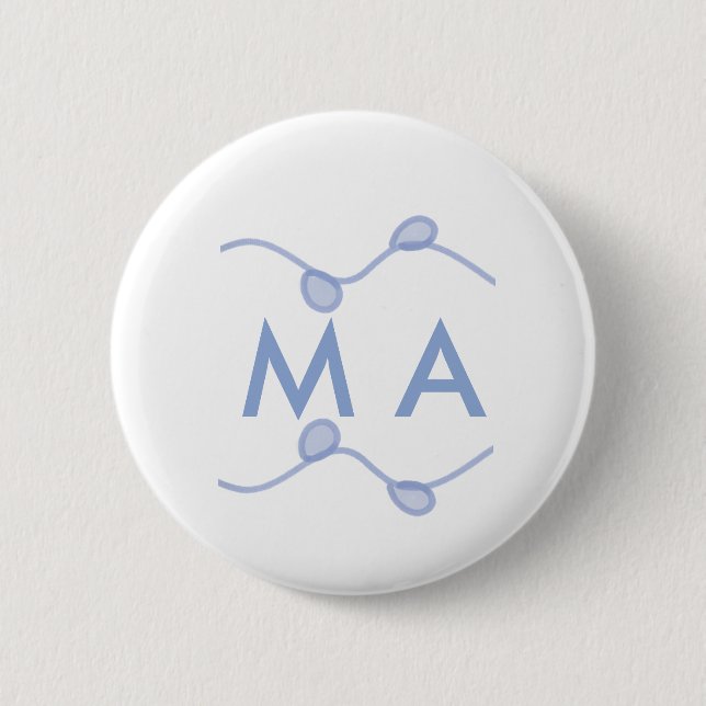 Einfaches Monogramm mit Ihrem Namensbuchstaben bla Button (Vorderseite)