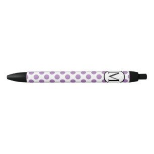 Einfaches Monogramm mit Lavendel-Tupfen Kugelschreiber