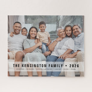 Einfaches Monogramm Modern Fette Familienfoto-Erin