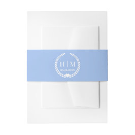 Einfaches Monogramm von Eleganbrücken und Groom-In Einladungsbanderole