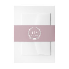 Einfaches Monogramm von Eleganbrücken und Groom-In Einladungsbanderole