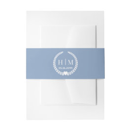 Einfaches Monogramm von Eleganbrücken und Groom-In Einladungsbanderole