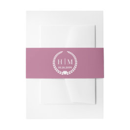 Einfaches Monogramm von Eleganbrücken und Groom-In Einladungsbanderole