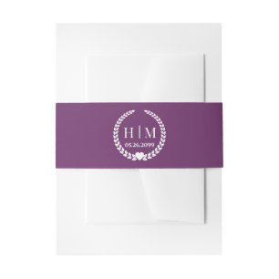 Einfaches Monogramm von Eleganbrücken und Groom-In Einladungsbanderole