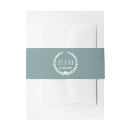 Einfaches Monogramm von Eleganbrücken und Groom-In Einladungsbanderole