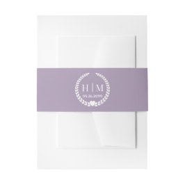 Einfaches Monogramm von Eleganbrücken und Groom-In Einladungsbanderole