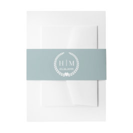 Einfaches Monogramm von Eleganbrücken und Groom-In Einladungsbanderole