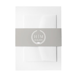 Einfaches Monogramm von Eleganbrücken und Groom-In Einladungsbanderole