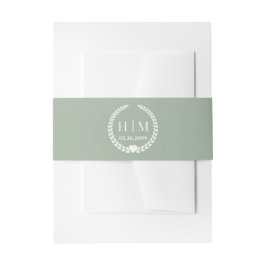 Einfaches Monogramm von Eleganbrücken und Groom-In Einladungsbanderole