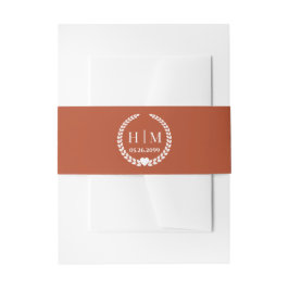 Einfaches Monogramm von Eleganbrücken und Groom-In Einladungsbanderole