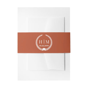 Einfaches Monogramm von Eleganbrücken und Groom-In Einladungsbanderole