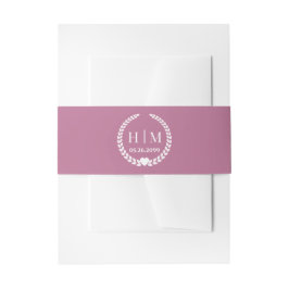 Einfaches Monogramm von Eleganbrücken und Groom-In Einladungsbanderole