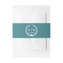 Einfaches Monogramm von Eleganbrücken und Groom-In Einladungsbanderole