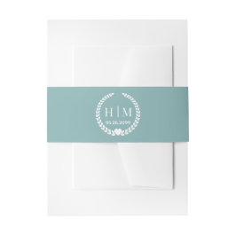 Einfaches Monogramm von Eleganbrücken und Groom-In Einladungsbanderole