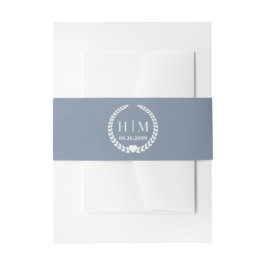 Einfaches Monogramm von Eleganbrücken und Groom-In Einladungsbanderole