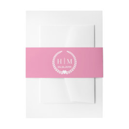 Einfaches Monogramm von Eleganbrücken und Groom-In Einladungsbanderole