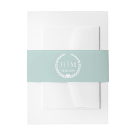 Einfaches Monogramm von Eleganbrücken und Groom-In Einladungsbanderole