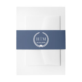 Einfaches Monogramm von Eleganbrücken und Groom-In Einladungsbanderole