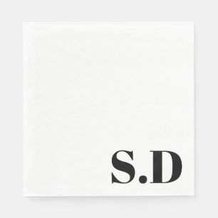 Einfaches Monogramm zur Hochzeit   Personalisierte Serviette