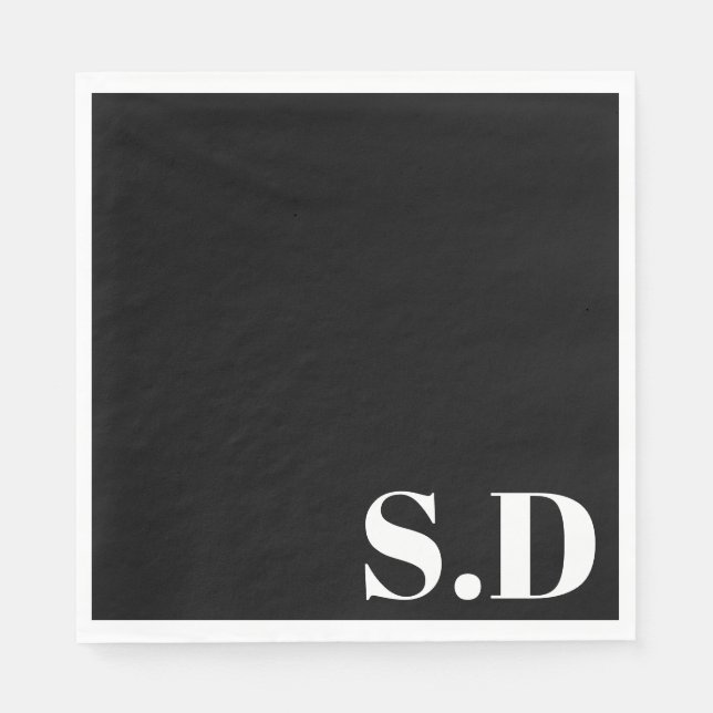 Einfaches Monogramm zur Hochzeit | Personalisierte Serviette (Vorderseite)