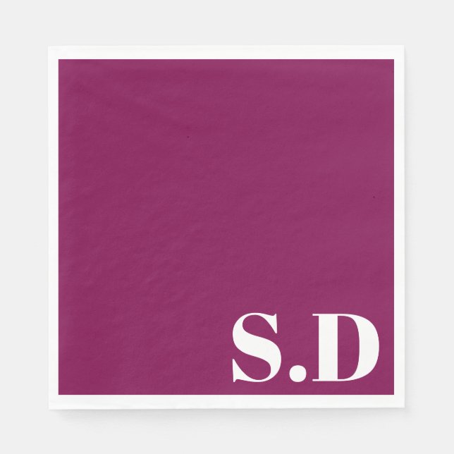 Einfaches Monogramm zur Hochzeit | Personalisierte Serviette (Vorderseite)