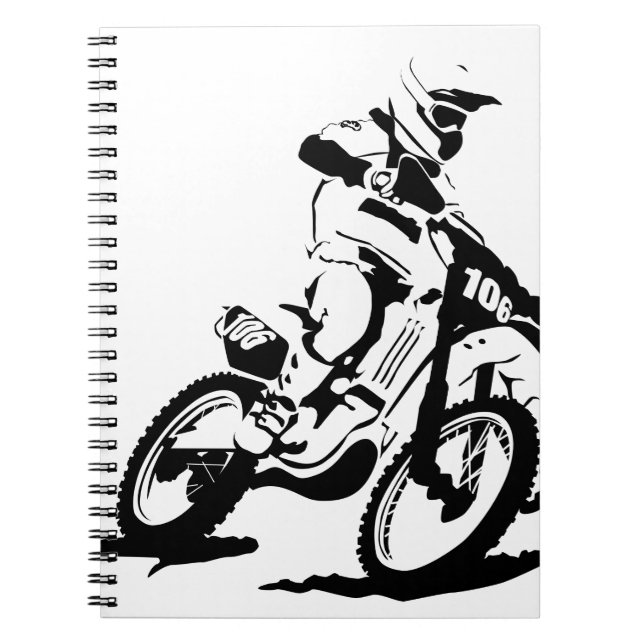 Einfaches Motorcross Fahrrad und Reiter Notizblock (Vorderseite)