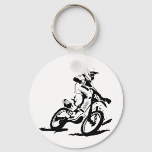 Einfaches Motorcross Fahrrad und Reiter Schlüsselanhänger