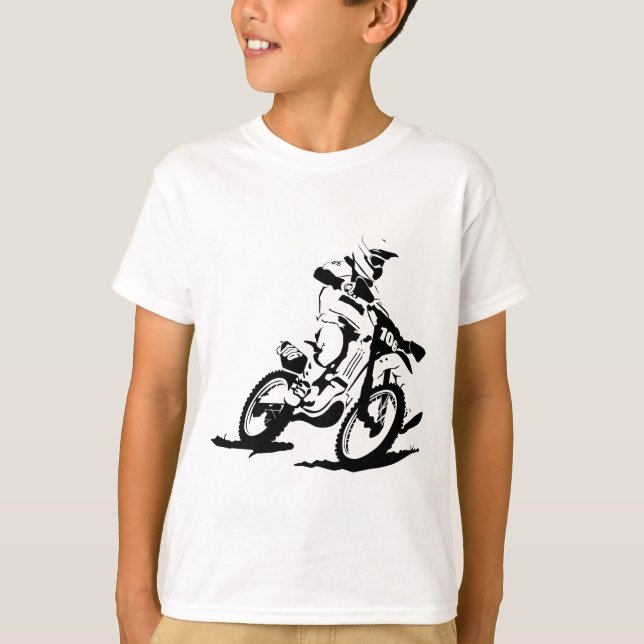 Einfaches Motorcross Fahrrad und Reiter T-Shirt (Vorderseite)