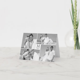 Einfaches multi Foto-moderne Hochzeit des Dankeskarte