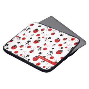 Einfaches Muster aus Rot, Schwarz und Weiß Laptopschutzhülle